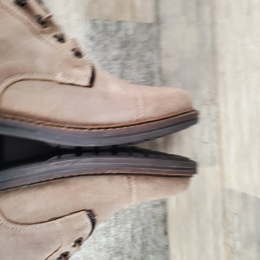 Vince Camuto Sefella Womens Ankle Boots Sz 12 M Vison Crosta Lace Up Round Toe